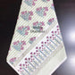 Green and Magenta Floral Motifs Hand Block Printed Waffle Cotton Towel