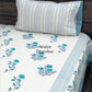 Blue Floral Motifs Cotton Super King Bedsheet
