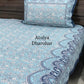 Blue Floral Jaal Cotton King Size Bedsheet