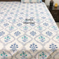 Blue Floral Mughal Jaal Super King Cotton Bedsheet