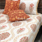 Peach Floral Motifs Cotton Super King Size Bedsheet