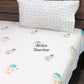 Elephant and Rabbit Hand Block Printed Single Bedsheet