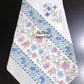 Blue and Pink Floral Motifs Hand Block Printed Waffle Cotton Towel