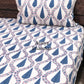 Blue and Pink Mughal Jaal Cotton Super King Bedsheet