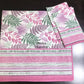 Purple and Green Leaves Cotton Super King Bedsheet