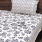 Charcoal Grey Floral Jaal Super King Bedsheet