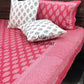 Pink Butti Cotton King Size Bedsheet