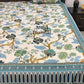 Blue and Green Floral Jaal Cotton Super King Bedsheet