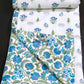 Blue and Green Floral Motifs Cambric Cotton Double Bed Dohar