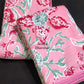 Pink and Green Floral Jaal Mulmul Single Dohar Pair