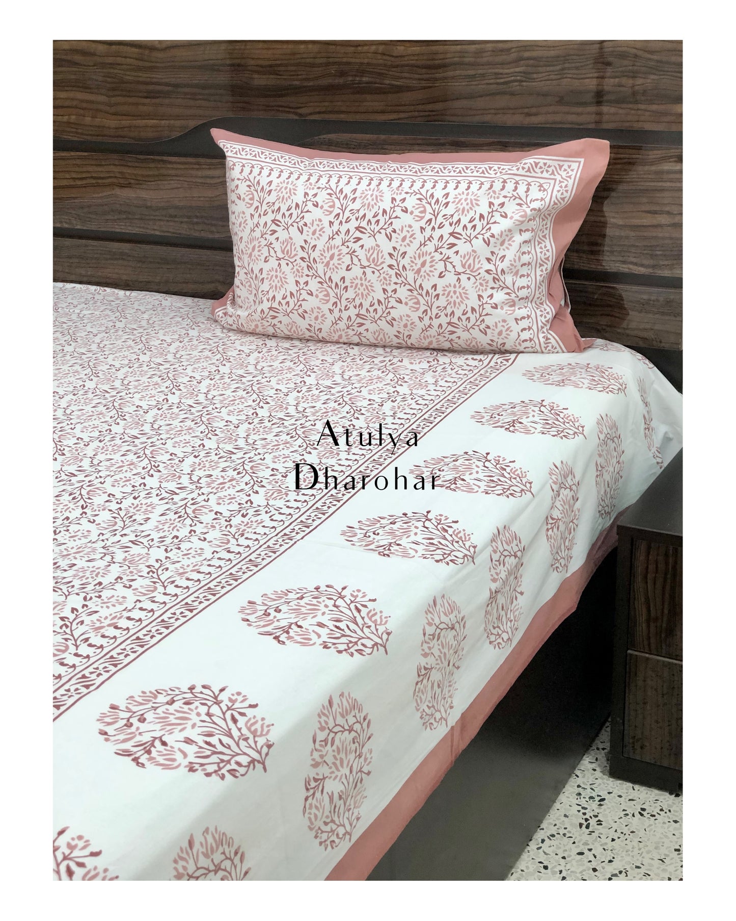 Brown Floral Bedsheet