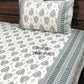 Grey Mughal Motifs Cotton King Size Bedsheet
