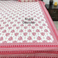 Pink Mughal Motifs Cotton King Size Bedsheet