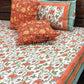 Orange Floral Jaal Bedsheet