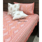 Peach Mughal Motifs Bedsheet