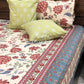 Red and Green Floral Jaal Cotton Super King Bedsheet