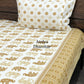 Golden Brown Elephant Motifs Cotton King Size Bedsheet
