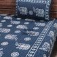 Indigo Elephant Motifs Cotton Super King Bedsheet