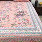 Peach Floral Jaal Cotton Super King Bedsheet
