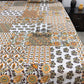 Yellow and Green Patchwork Look Cotton Super King Bedsheet