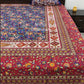 Blue & Red Floral Jaal Cotton Super King Bedsheet