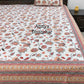 Red Floral Jaal Cotton Super King Bedsheet