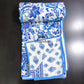 Blue Floral Jaal Mulmul Double Bed Dohar