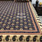Indigo and Maroon Cotton Kalamkari Super King Bedsheet