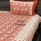 Rust Floral Jaal Cotton Single Bed Bedsheet