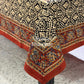 Maroon and Black Kalamkari Hand Block Dining Table Cover