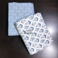 Blue Floral Motifs Cambric Cotton Single Dohar Pair