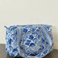 Blue Floral Quilted Mini Duffle Bag
