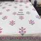 Purple Floral Motifs Hand Block Single Bedsheet
