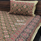Green Ajrakh Cotton King Size Bedsheet