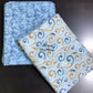 Blue and Brown Cambric Cotton Single Dohar Pair