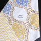 Yellow and Blue Mughal Jaal Hand Block Printed Waffle Cotton Towel