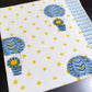 Hot Air Balloon with Stars Hand Block Printed Waffle Cotton Kids Towel