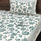 Turquoise Floral Jaal Super King Bedsheet
