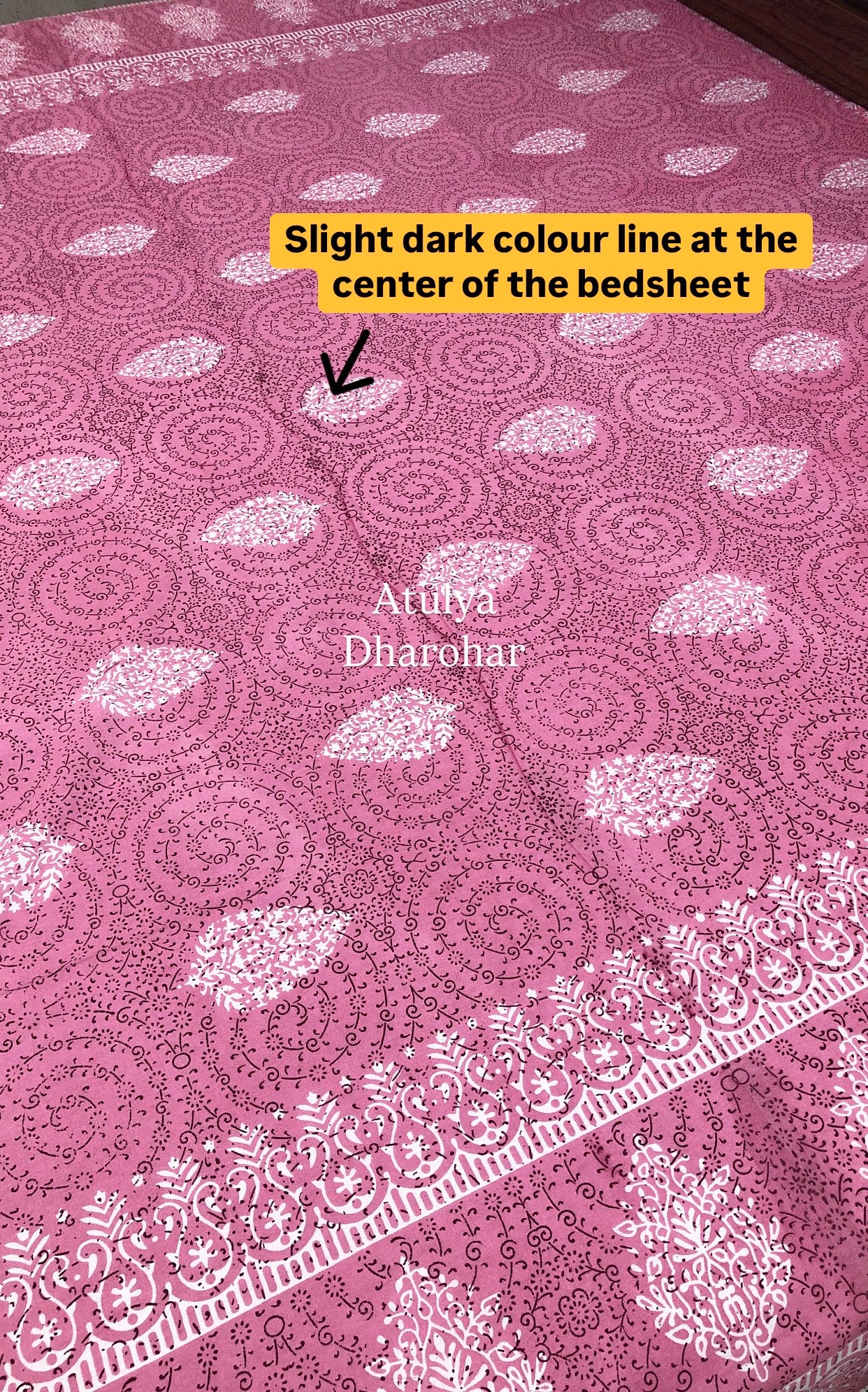Pink Floral Motifs King Size Bedsheet