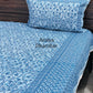 Blue Mughal Jaal Cotton King Size Bedsheet