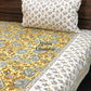 Green and Brown Floral Jaal Bedsheet