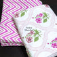 Purplish Pink and Green Floral Mughal Jaal Cambric Cotton Single Dohar Pair
