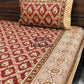 Maroon Kalamkari Cotton Super King Bedsheet
