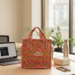 Peach and Pink Floral Mini Tote Bag with Zip