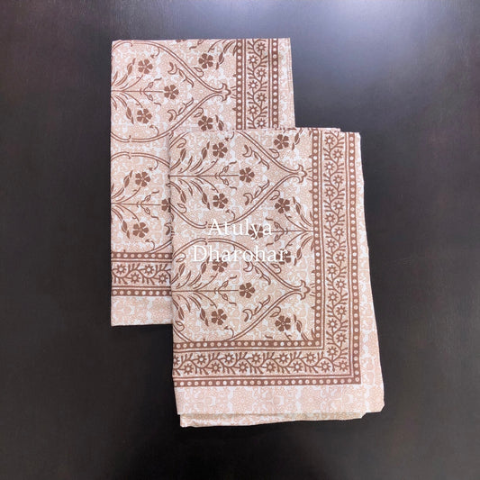Brown Mughal Jaal Pillow Covers