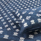 Indigo Lotus Motifs Cotton Super King Bedsheet