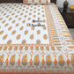 Orange and Yellow Floral Motifs Bedsheet