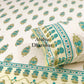 Green and Teal Blue Floral Motifs Bedsheet