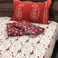 Red Floral Mulmul Single Dohar Pair