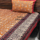 Mustard Kalamkari King Size Bedsheet